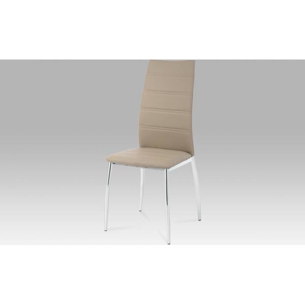 Jídelní židle chrom / koženka cappuccino AC-1295 CAP Art