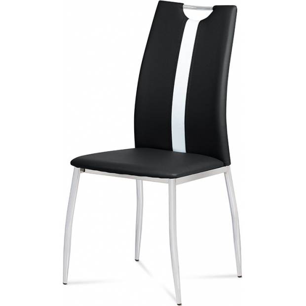 Jídelní židle koženka černá / chrom AC-1296 BK Art