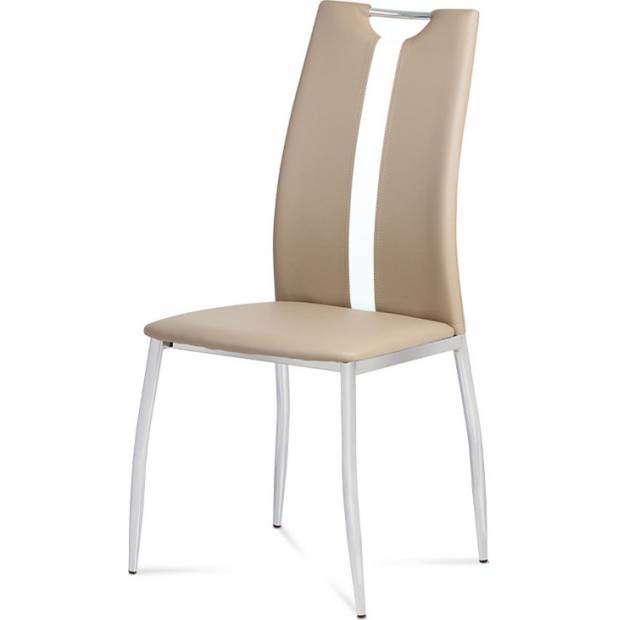 Jídelní židle koženka cappuccino / chrom AC-1296 CAP Art