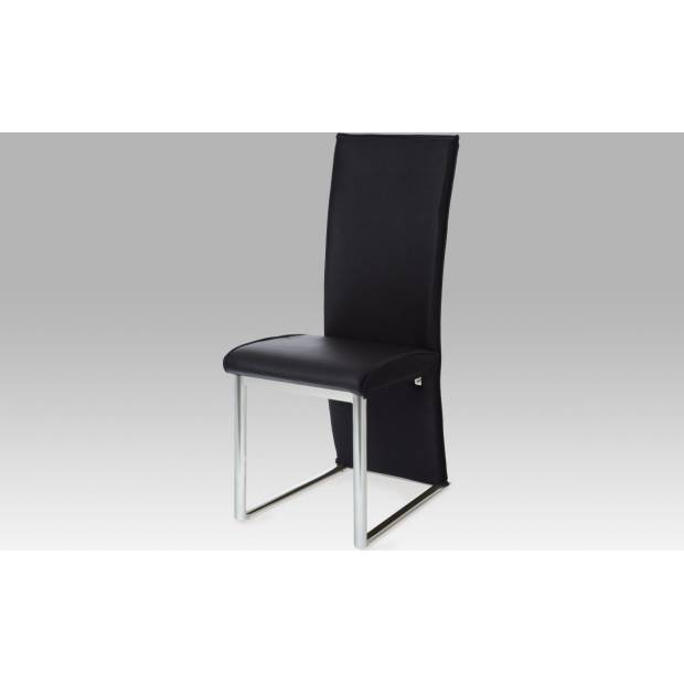 Jídelní židle chrom / koženka černá AC-1367 BK Art