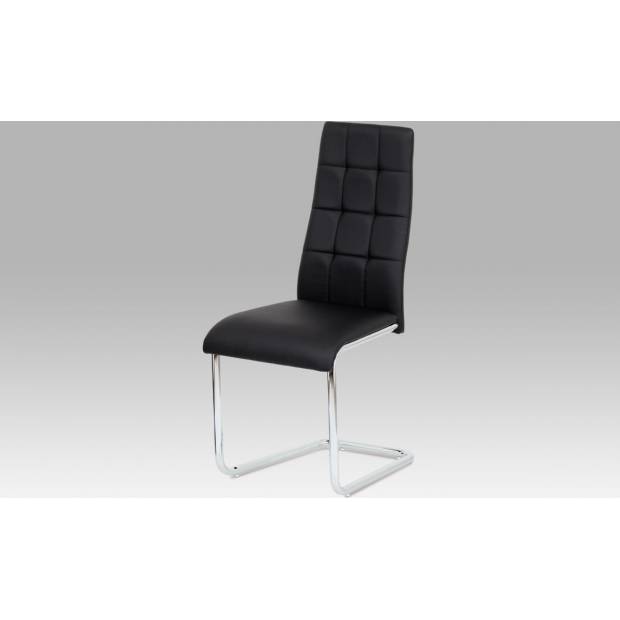 Jídelní židle černá koženka / chrom AC-1620 BK Art