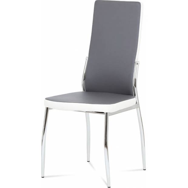 Jídelní židle koženka šedá + bílá AC-1693 GREY Art