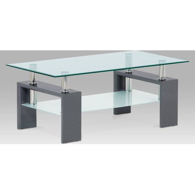 Konferenční stolek 110x60x45 cm, šedý lesk / sklo AF-1024 GREY Art