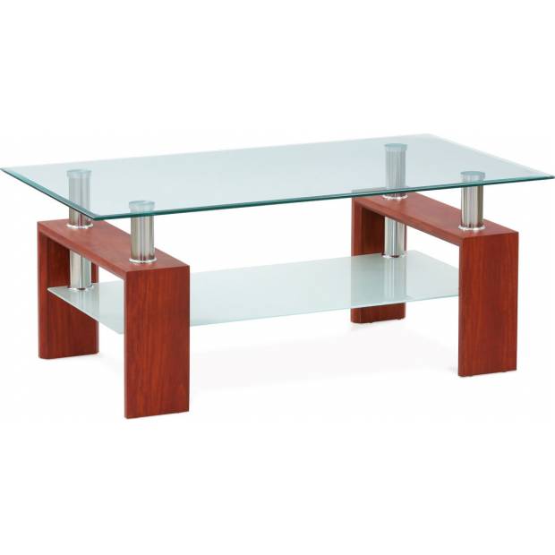 Konferenční stolek 110x60x45 cm, třešeň / čiré sklo 8 mm AF-1024 TR2 Art