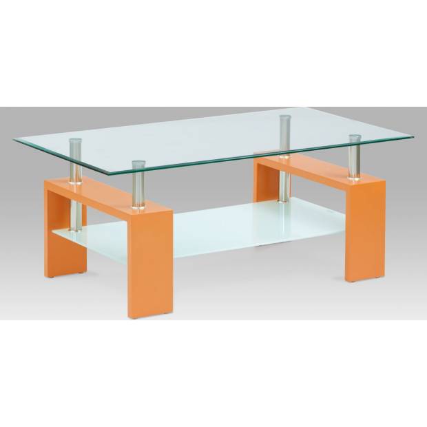 Konferenční stolek 110x60x45 cm, oranžová / čiré sklo 8 mm AF-2024 ORA Art