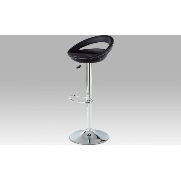 Barová židle, chrom / koženka černá AUB-103 BK Art