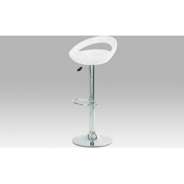 Barová židle, chrom / plast bílý AUB-1030 WT Art