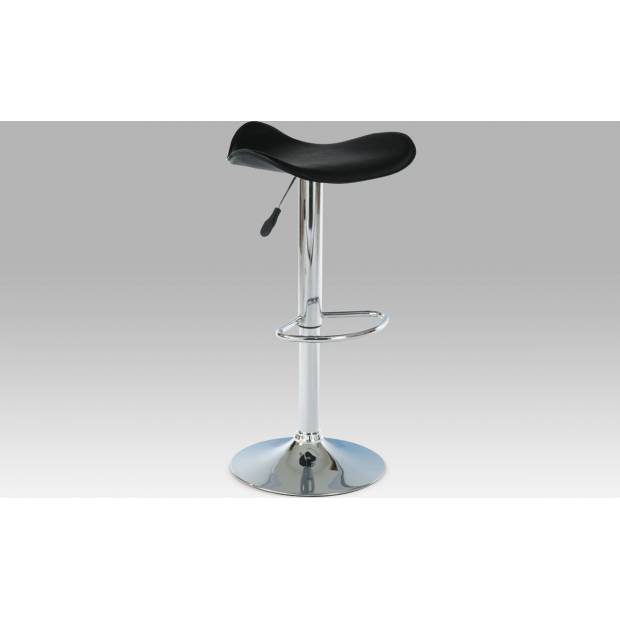 Barová židle, chrom / koženka černá AUB-300 BK Art
