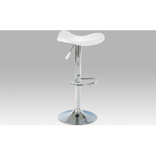 Barová židle, chrom / koženka bílá AUB-300 WT Art