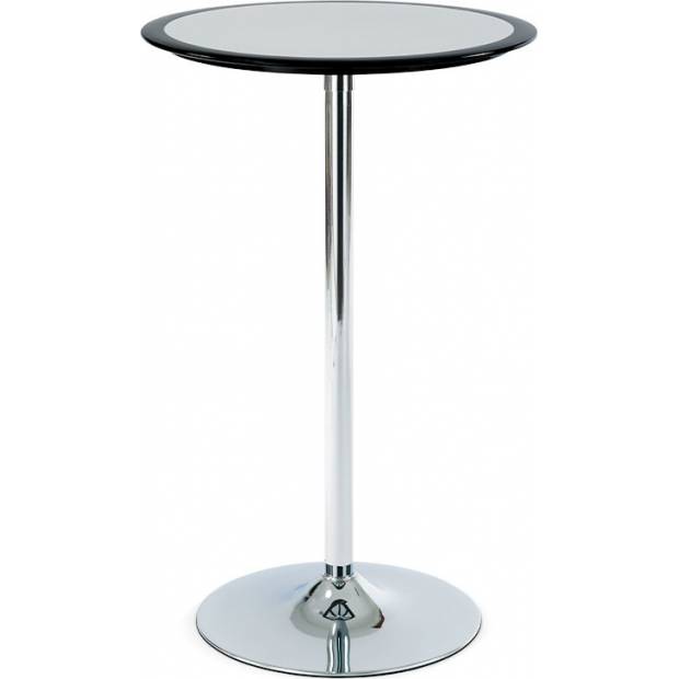 Barový stůl černo-stříbrný plast, pr. 60 cm AUB-6050 BK Art