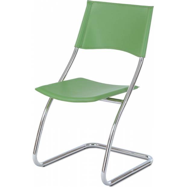 Židle chrom / zelená koženka B161 GRN Art