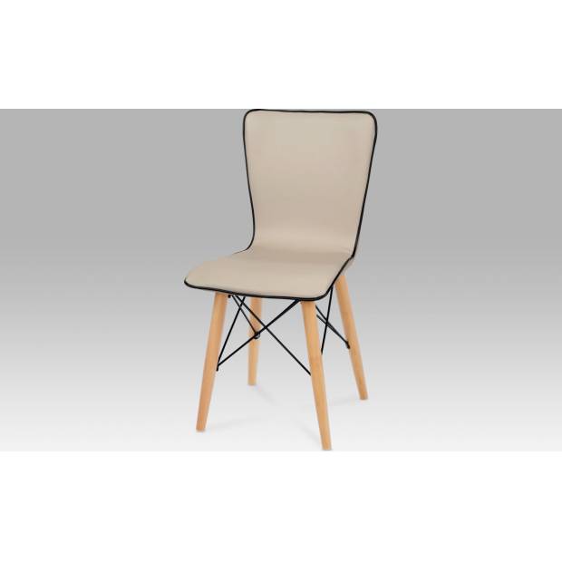 Jídelní židle koženka cappuccino / natural B828 CAP1 Art