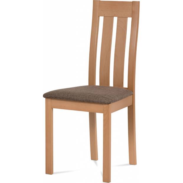 Jídelní židle, masiv buk, barva buk, látkový potah hnědý melír BC-2602 BUK3 Art