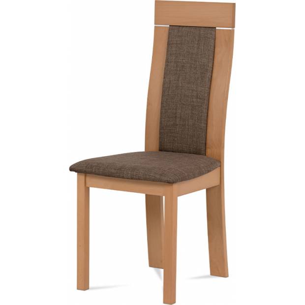 Jídelní židle, barva buk, potah hnědý BC-3921 BUK3 Art