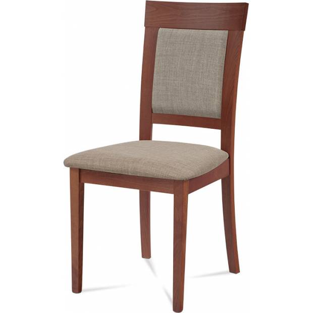 Jídelní židle, masiv buk, barva třešeň, látkový béžový potah BC-3960 TR3 Art