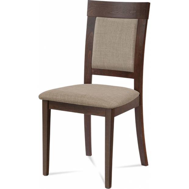 Jídelní židle, masiv buk, barva ořech, látkový béžový potah BC-3960 WAL Art