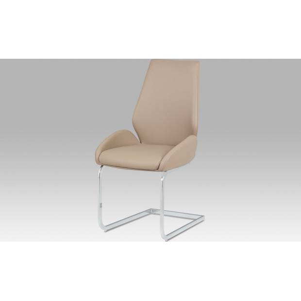 Jídelní židle, koženka cappuccino / chrom HC-702 CAP Art