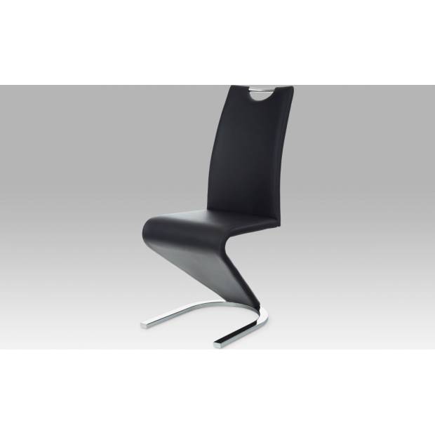 Jídelní židle koženka černá / chrom HC-790 BK Art