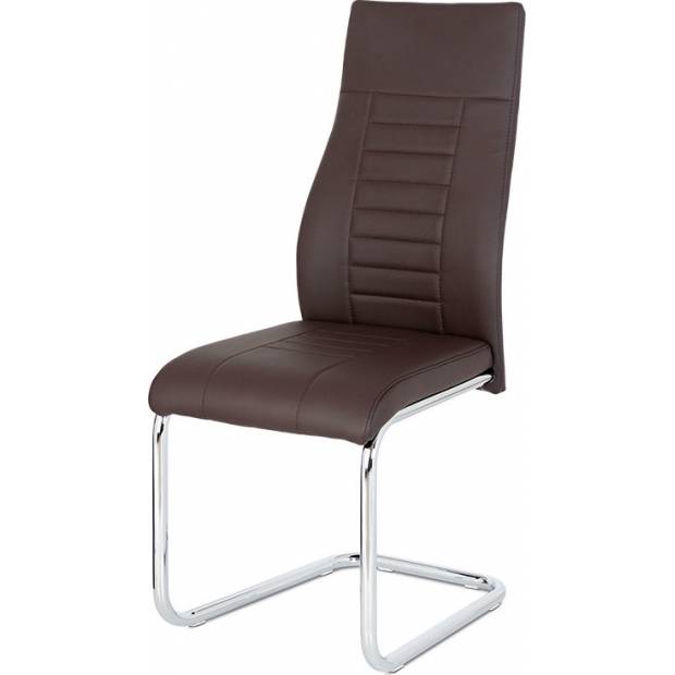 Jídelní židle, hnědá koženka / chrom HC-955 BR Art