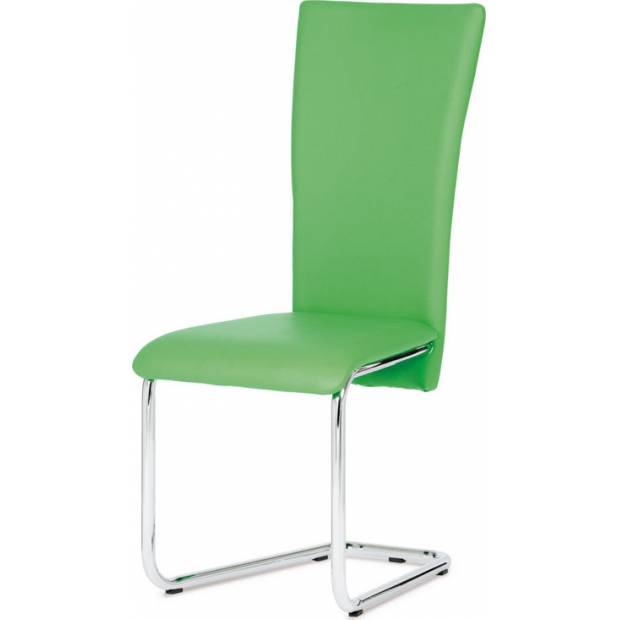 Jídelní židle chrom / zelená koženka DCL-173 GRN Art