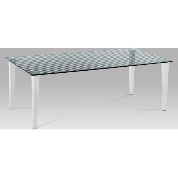 Konferenční stolek 120x60x41 cm, čiré sklo s potiskem / chrom GCT-525 BK Art