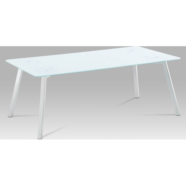 Konferenční stolek 120x65x45 cm, bílé sklo / chrom GCT-530 WT Art