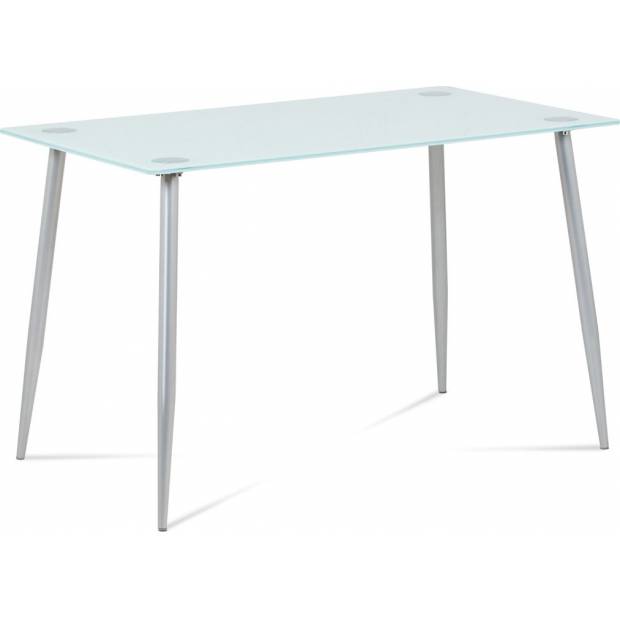 Jídelní stůl 120x70x76 cm mléčné sklo, nohy šedý lak GDT-115 WT Art