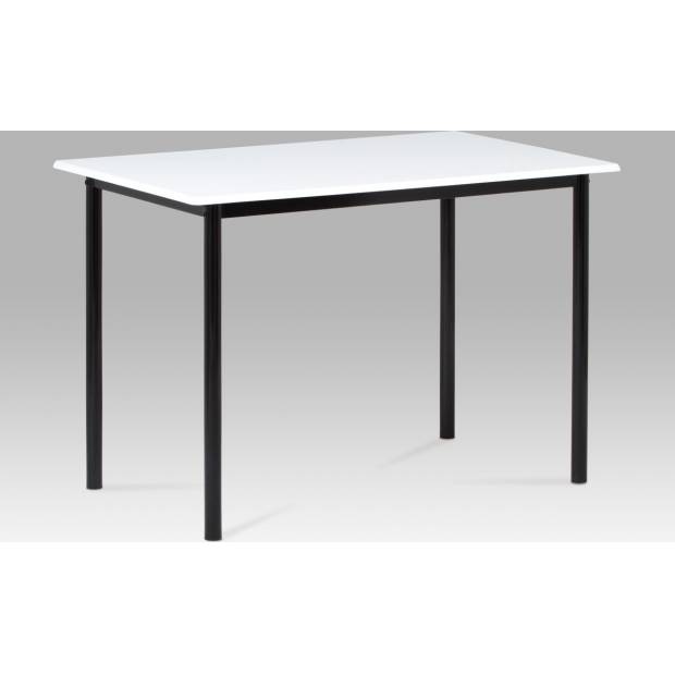 Jídelní stůl 110x70 cm, vysoký lesk bílý / černý lak GDT-222 WT Art