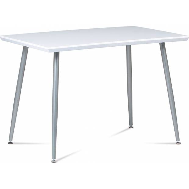 Jídelní stůl 110x70 cm, MDF vys. lesk bílý / šedý lak GDT-227 WT Art