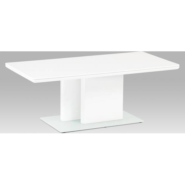Konferenční stolek, vysoký lesk bílý / tvrzené sklo HCT-655 WT Art