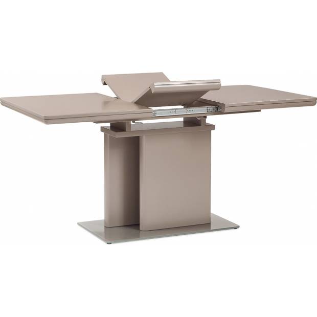 Jídelní stůl rozkládací 120+40x80 cm, vysoký lesk barva lanýž HT-655 LAN Art