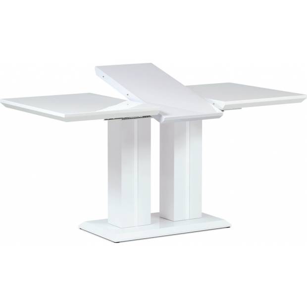 Jídelní stůl 120+40x80x75 cm, vysoký lesk bílý HT-869 WT Art