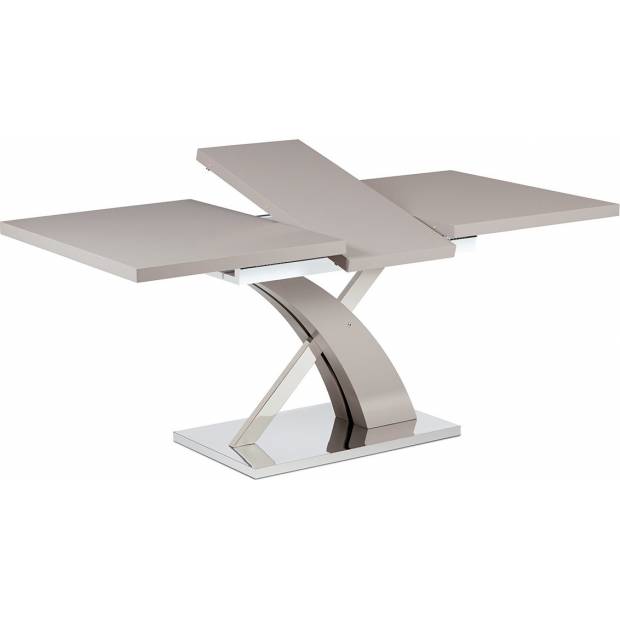 Rozkládací jídelní stůl 140+40x90 cm, lanýžový mat / nerez HT-999 LAN Art