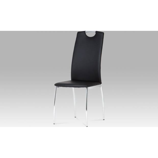 Jídelní židle koženka černá / chrom DCL-419 BK Art