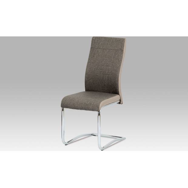 Jídelní židle lanýž látka + koženka / chrom DCL-428 LAN2 Art