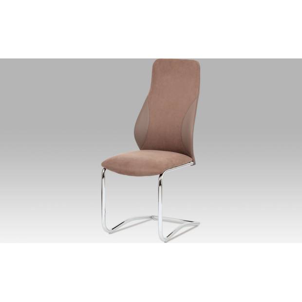 Jídelní židle látka + koženka barva coffee / chrom HC-292 COF2 Art