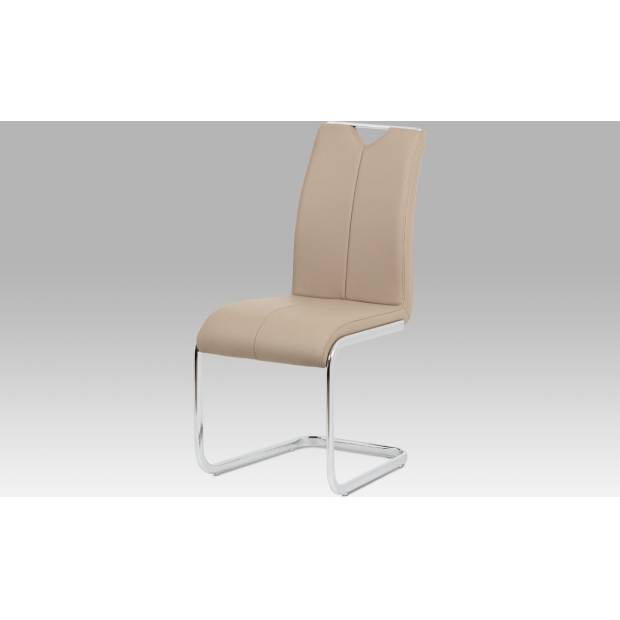 Jídelní židle koženka cappuccino / chrom HC-374 CAP Art