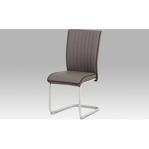Jídelní židle cappuccino ekokůže / broušený nerez HC-393 CAP Art