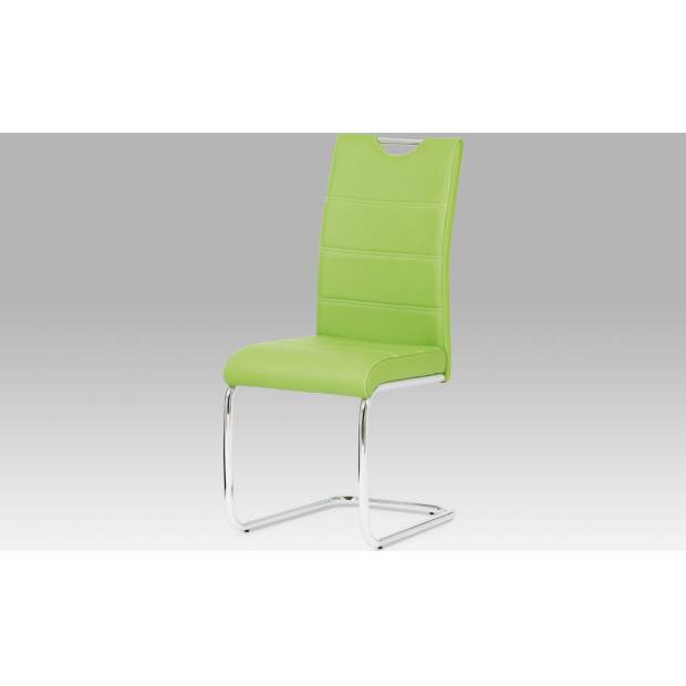 Jídelní židle, chrom / koženka zelená HC-581 LIM1 Art