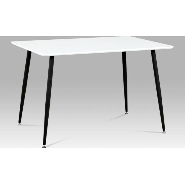 Jídelní stůl 120x80 cm, bílý mat / černý lak MDT-672 WT Art