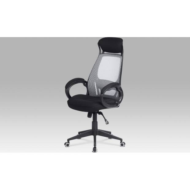 Kancelářská židle, synchronní mech., šedá MESH / černá látka, plast. kříž KA-G109 GREY Art