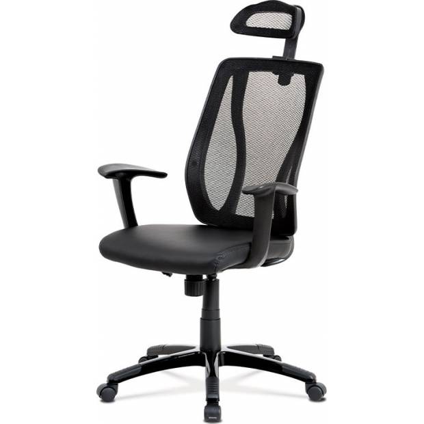 Kancelářská židle, houpací mech., černá MESH, plastový kříž KA-K103 BK Art