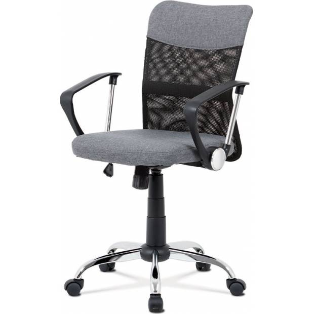 Juniorská kancelářská židle, šedá látka, černá MESH, houpací mech, kříž chrom KA-V202 GREY Art
