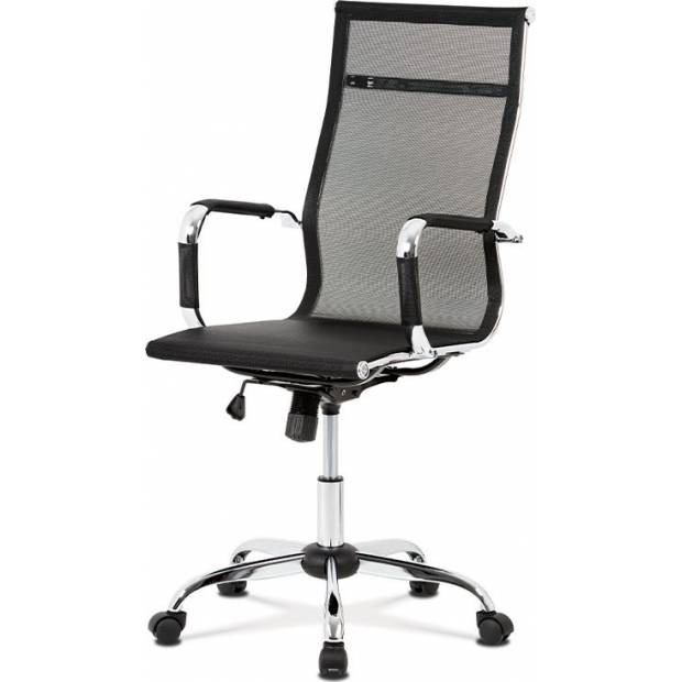 Kancelářská židle, černá MESH síťovina, houpací mech, kříž chrom KA-V303 BK Art