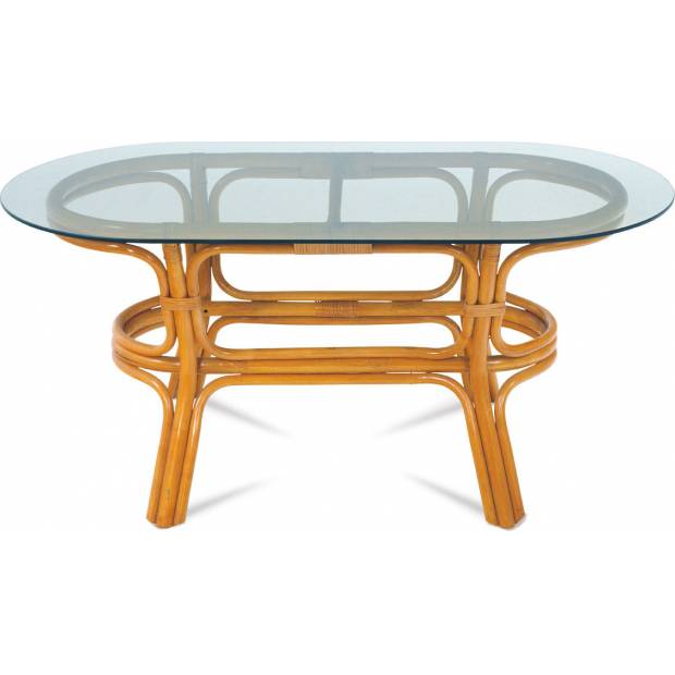 Ratanový konferenční stolek, moření světlý med. BEZ SKLA. PO99-4 HO Art