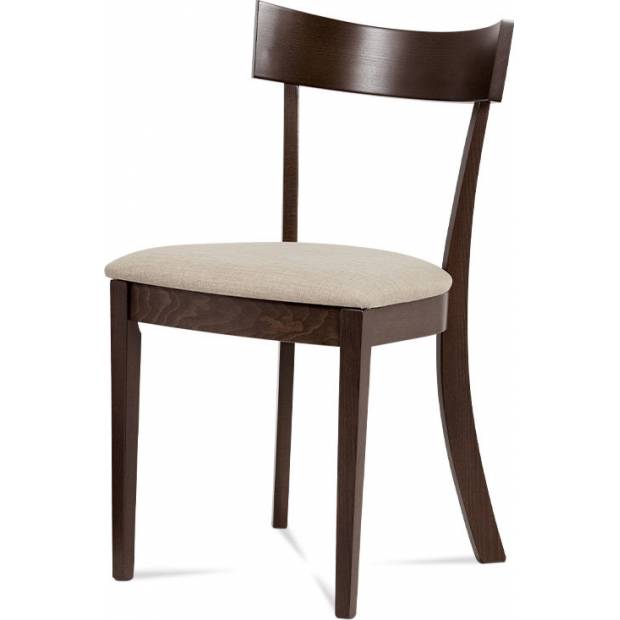 Jídelní židle, barva ořech, potah krémový BC-3333 WAL Art