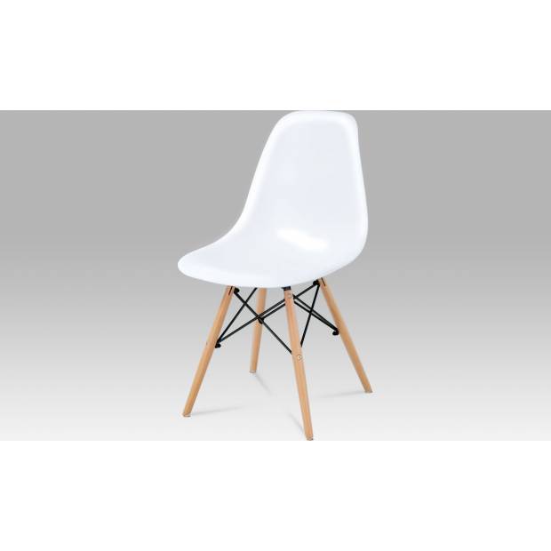 Jídelní židle, plast bílý / masiv buk CT-718 WT1 Art