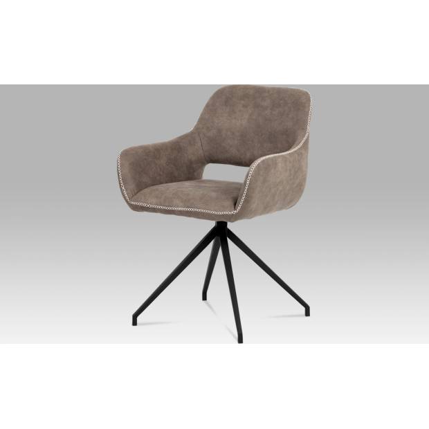 Jídelní židle, cappuccino látka, kov matná černá HC-715 CAP3 Art