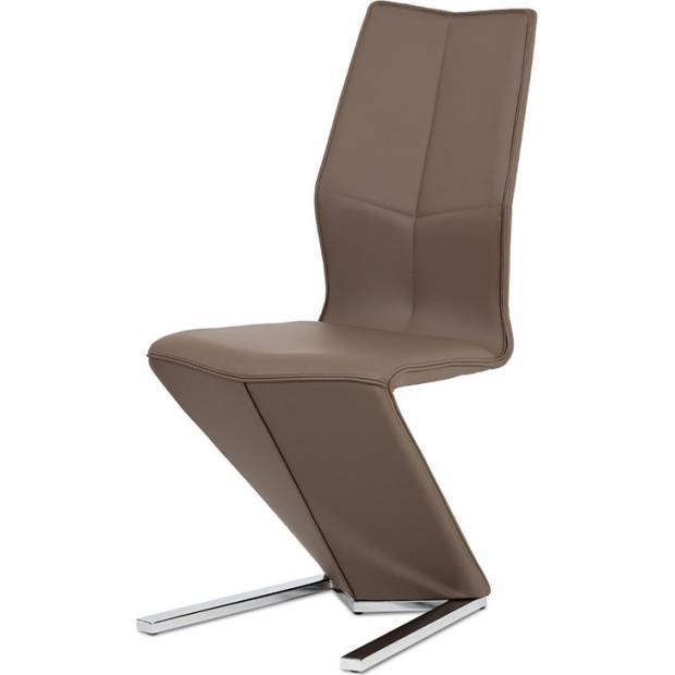 Jídelní židle, cappuccino ekokůže, chrom HC-788 CAP Art