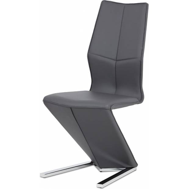 Jídelní židle, šedá ekokůže, chrom HC-788 GREY Art